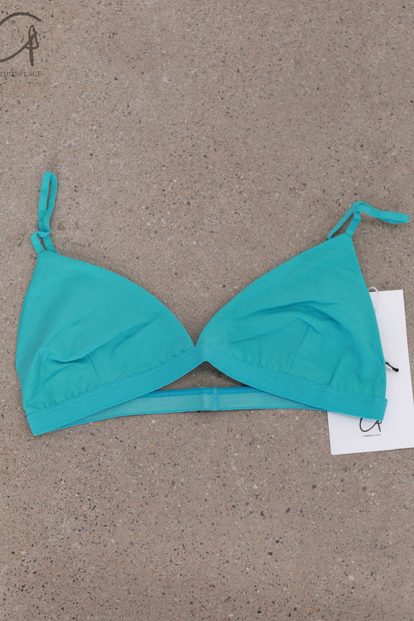BASERANGE Mississippi Bra Narrow Collection Bamboo Fiber Bamboo Cotton Soft Underwear France BAS-BRMI-BL-SP25-LSS Turquoise